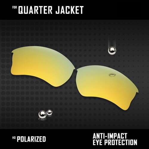 Oowlit-lenzen vervangen voor oakley quarter jacket  oo9200 zonnebril gepolariseerd - meerdere kleuren: 24k goud