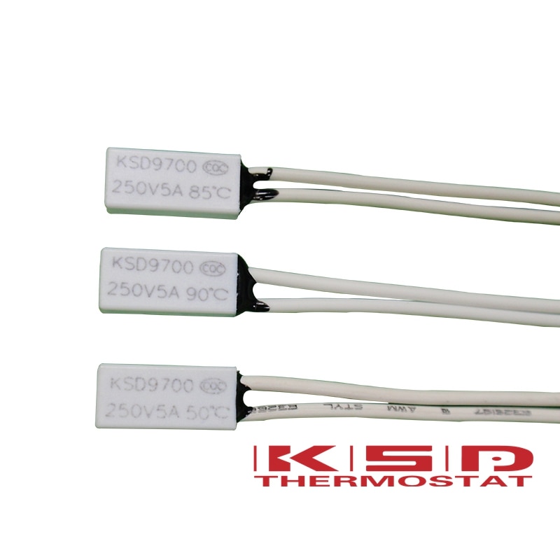 10 stuks ksd 9700 250v 5a 40 40c celsius 15*7*3.5mm bimetaal schijf temperatuurschakelaar thermostaat thermische beveiliging graden