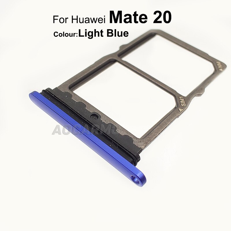 Aocarmo SD MicroSD Holder Nano Sim Card Tray Slot For Huawei Mate 20 Mate20 HMA-AL00 HUAW: Light Blue