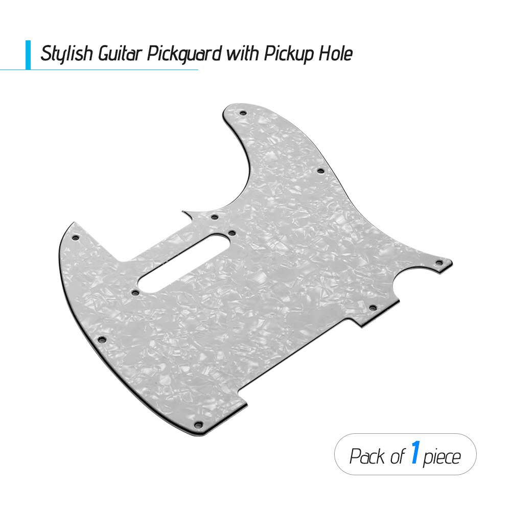 3Ply Guitar Pickguard with Single Coil Pickup Hole for Telecaster Style Electric Guitar Pick Guard of Guitar Parts &amp; Accessories: White Pearl