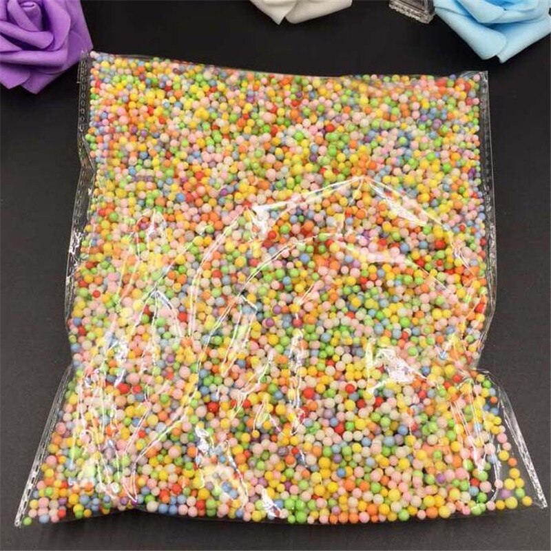 1 paczka 10g przezroczysty balon bańka wypełniacz piankowy styropianowe kulki butelka DIY śnieg błoto cząstki akcesoria Tiny koraliki piankowe: MULTI