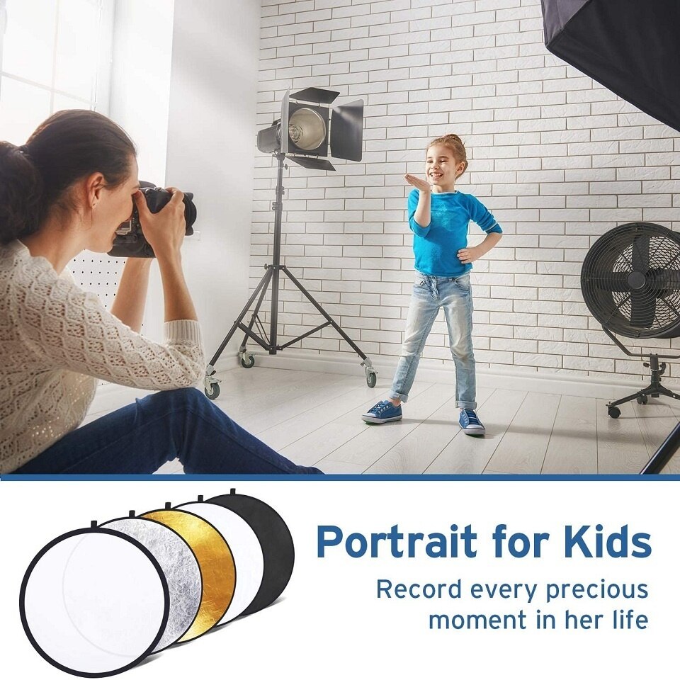32" 80cm 5 In 1 Portable Collapsible Light Round Photography Photo Reflector For Studio Multi Photo Outdoor Studio Transluc