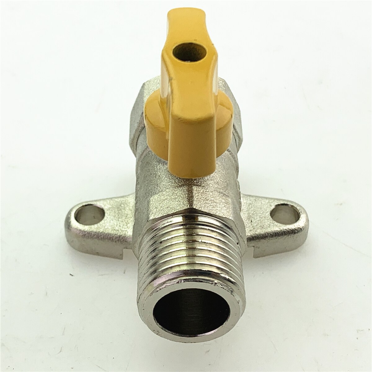 All Copper Inner And Outer Ribbon Fixed Seat Ball Valve Double Outer Wire Yellow Handle Outer Thread Straight Gas Valve
