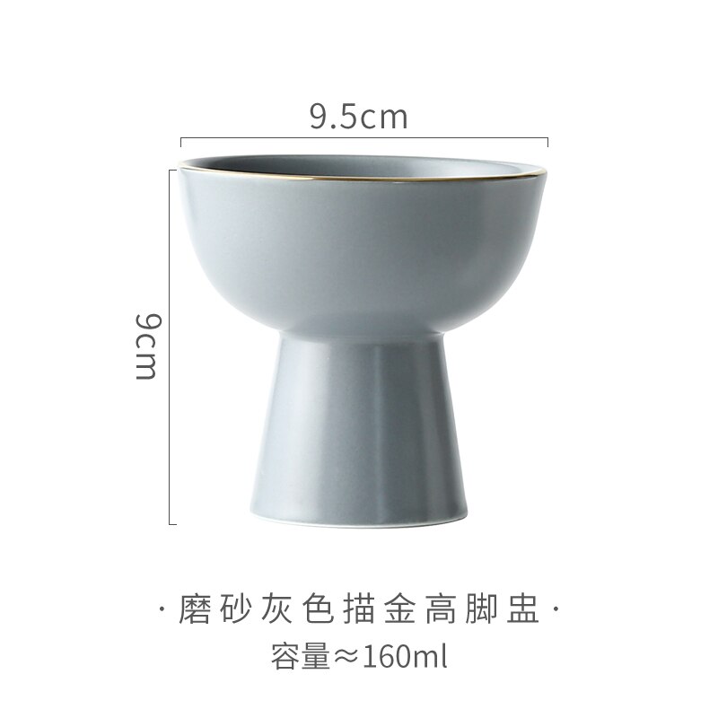 Ceramic High-leg Dinner Plate Fruit and Vegetable Salad Plate Seasoning Dish Restaurant Hotel Service Supplies Exquisite: G