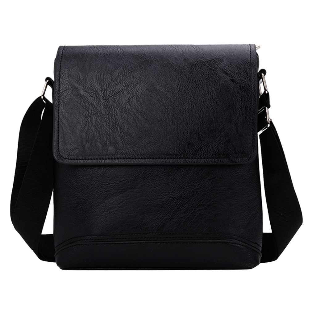 Bolsa de ombro para escritório masculina, de negócios, diagonal, transversal, cor sólida, clássica, bolsa de ombro, para laptop: Black