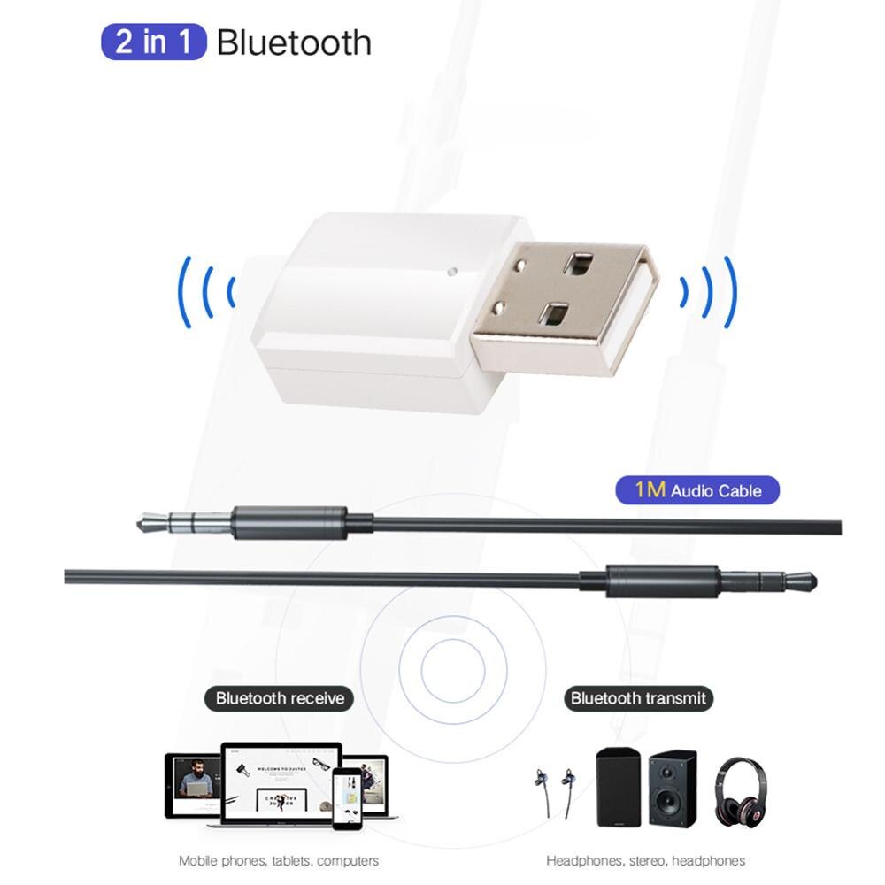 Bluetooth V5.0 receptor de Audio USB adaptador de transmisor Bluetooth para TV/ordenador altavoz de auriculares