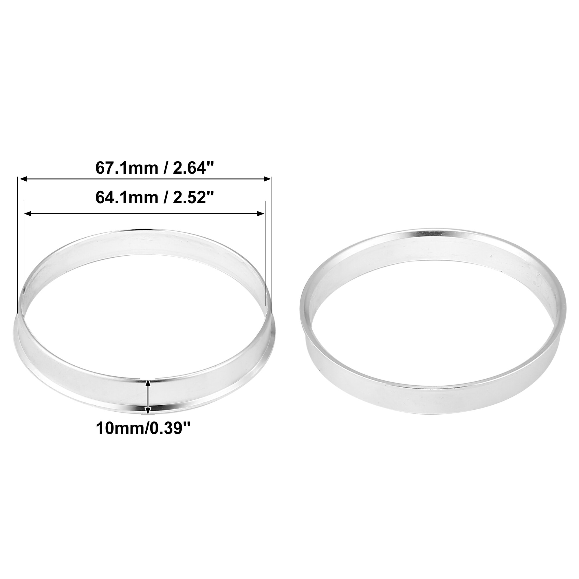 Uxcell 4 Stuks Od 56.1Mm 57.1Mm 63.4Mm Om Id 54.1Mm 56.1Mm 64.1Mm Auto Hub centric Ringen Wiel Boring Centrum Spacer Aluminium: 67.1mm to 64.1mm