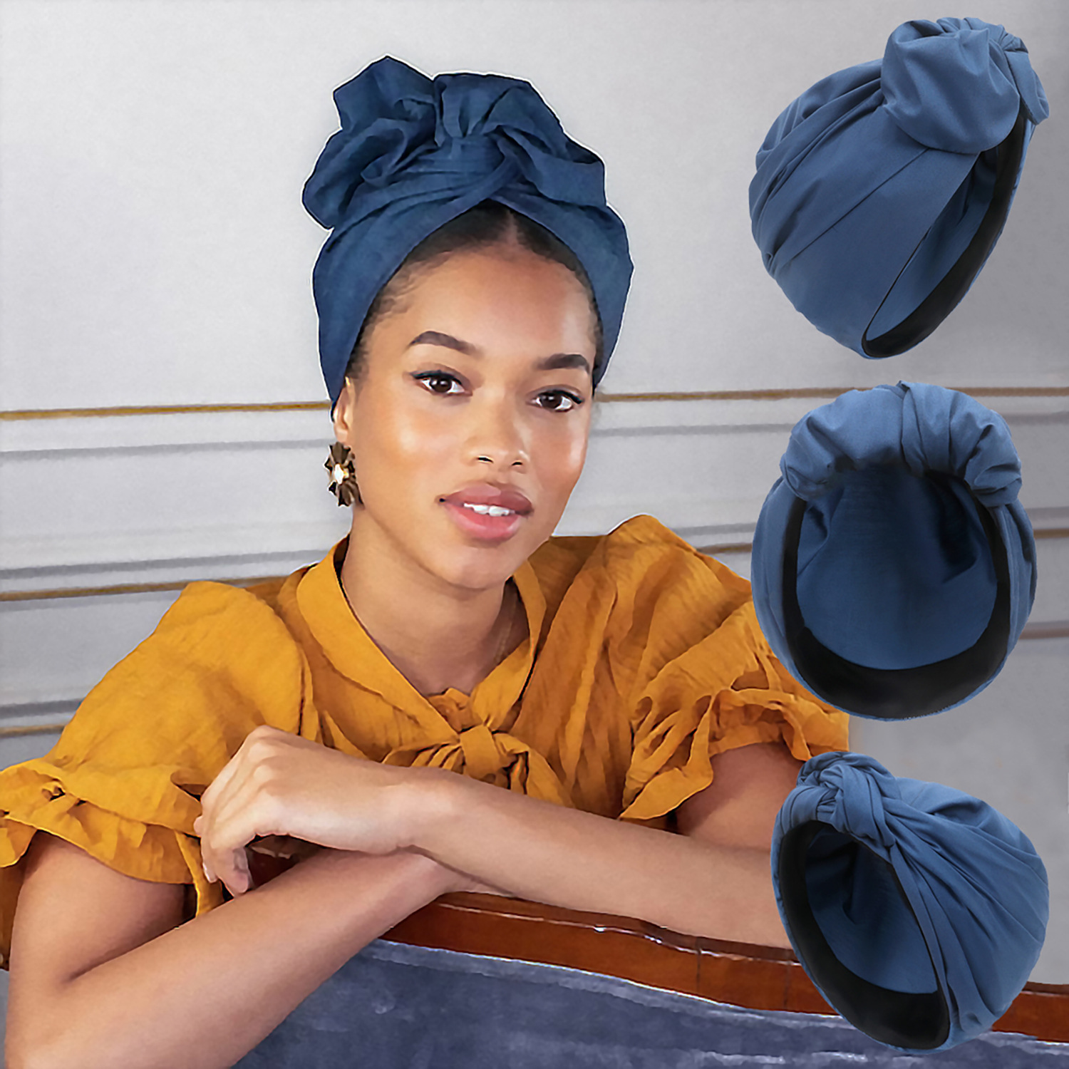Gorro turbante Vintage francés, Bandana femenina a la , diadema para mujer, gorro para cubrir el cabello, envolturas para la cabeza para mujer, pañuelo musulmán para la cabeza