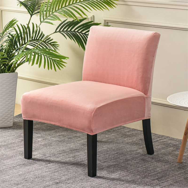 Velvet Accent Chair Cover Without Arm Pink Chair Slipcover Nordic Stretch Armless Chair Covers Elastic Furniture Protector Cover: A9 Chair Cover