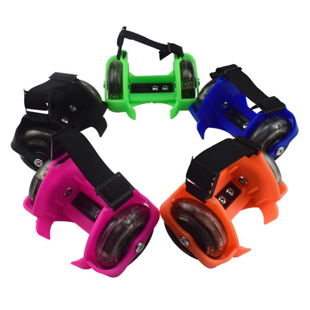 Patines ajustables para niños, zapatos de tacón con luz LED intermitente, para exterior, 2 piezas
