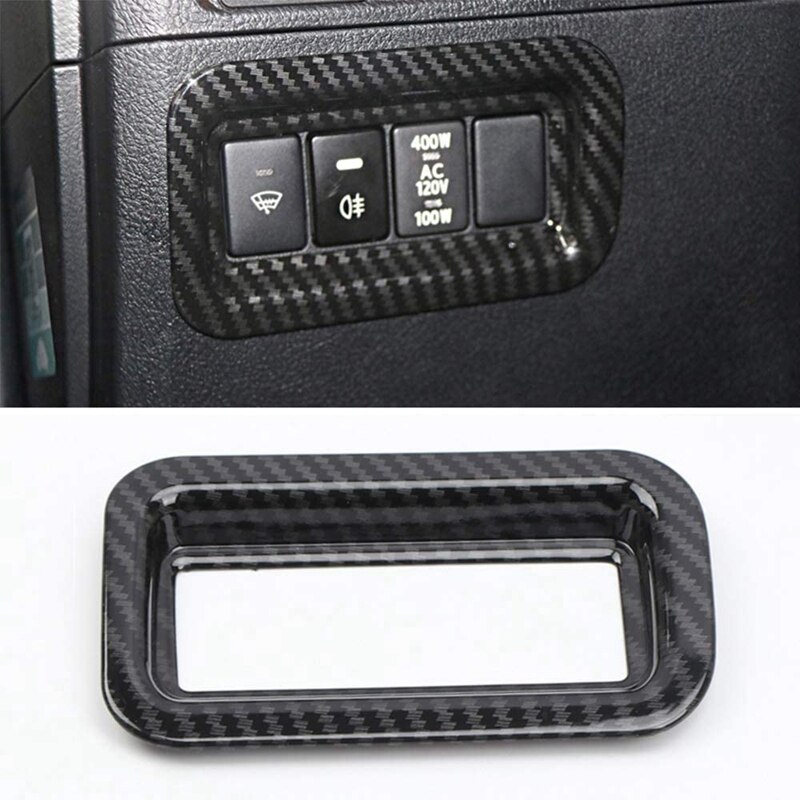 Carbon Fiber Left Center Console Switch Buttons Cover Trim Frame Car Inner Accessories for Toyota 4Runner