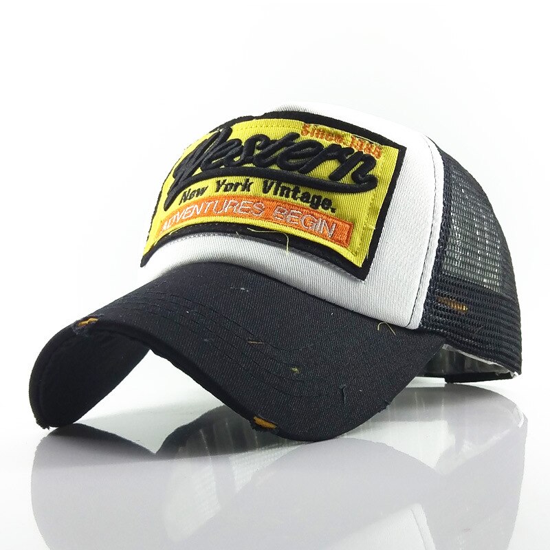 Canze western-baseballkappe, waschbarer hut, herren- und damen-baseballkappe, outdoor-sport-sonnenhut: Schwarz