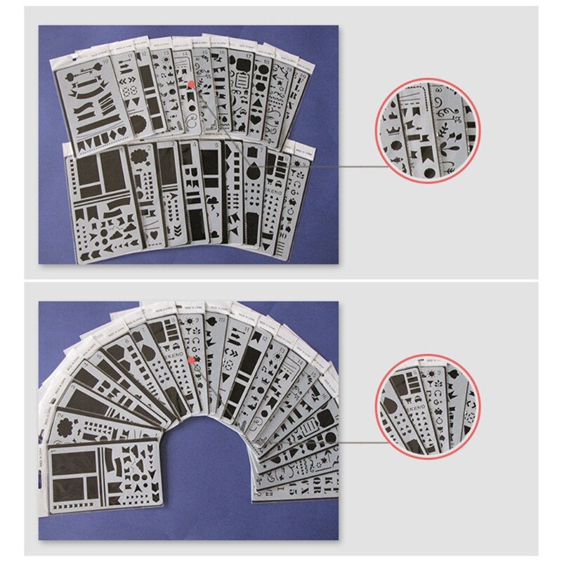 Bullet Diary Journal Stencils Set Drawing Template Ruler DIY Painting Template 1XCB