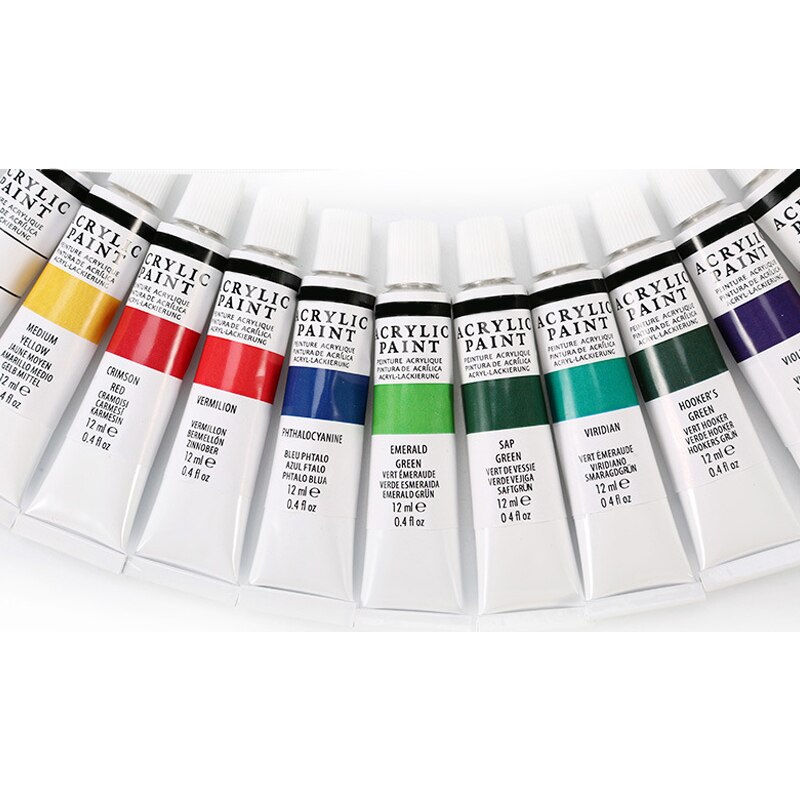 24 farver/sæt malerrør akvarelmaling akrylmaling passer til gør-det-selv tegning maleri dtt 88