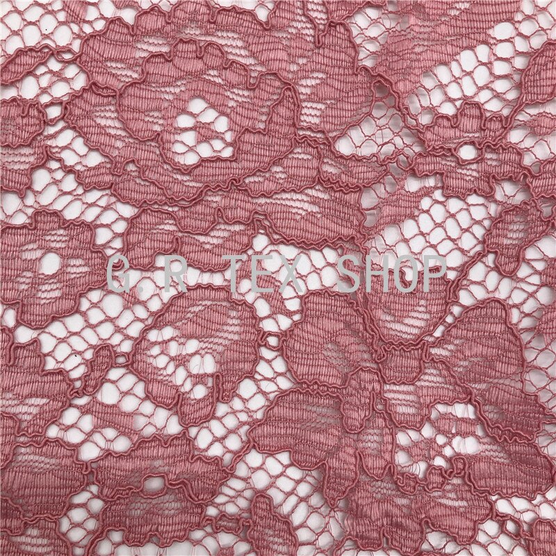 2 metro de tecido de renda poli para vestido: Vermelho rosado