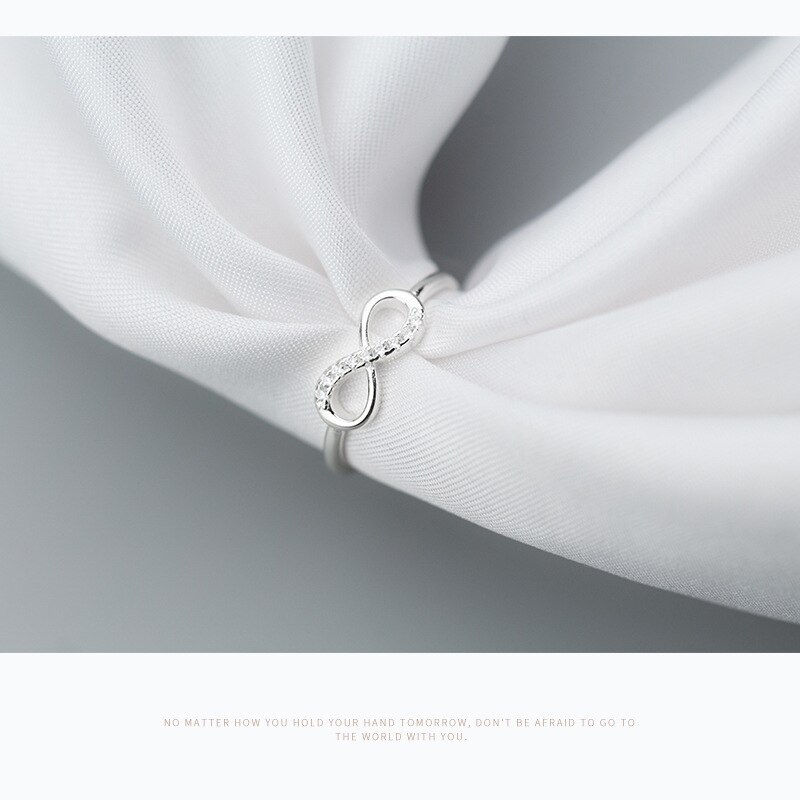 Modian Symbolize Love Mobius Sterling Silver 925 Infinite Love Ring for Women Free Size Ring Fine Jewelry Valentine's