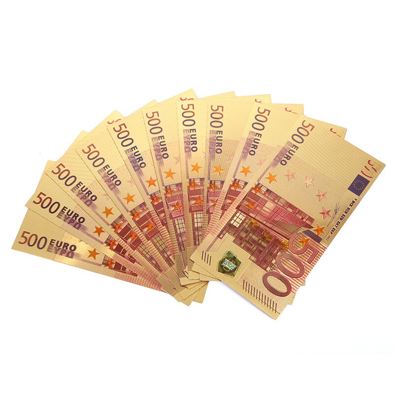 Billets commémoratifs 500 EUR, billets de banque de , décoration de Collection, plaqué or 24K