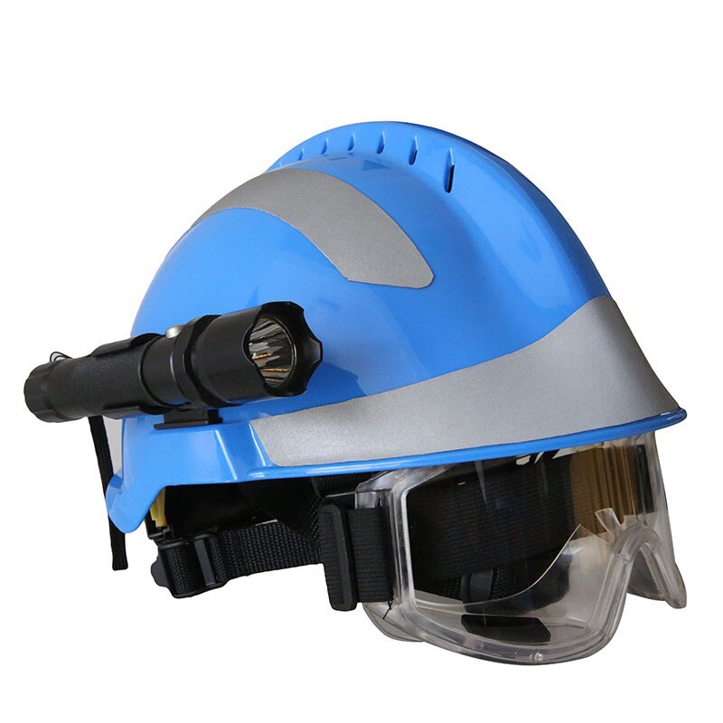 Safety rescue helmet with headlights and fire glasses, ABS safety helmet, fire fighting, safety helmet