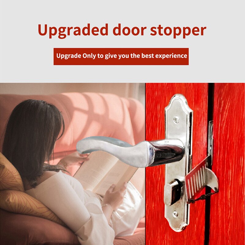 1pcs Patented Door Stopper Stainless Steel Door Lock Latch Anti-theft Buckle Door Stopper Girl Free Punch Door Lock