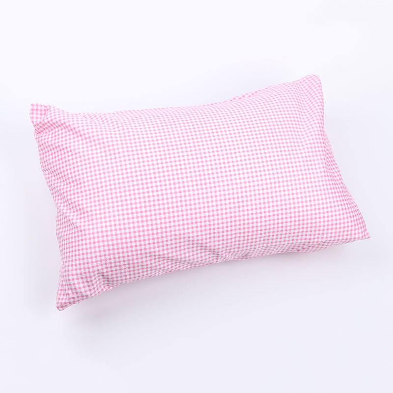 Petit oreiller avec taie d'oreiller doux et noyau complet, pour adulte, repose-sieste, petit oreiller de sommeil, envoyer un sac de rangement en: pink plaid(cotton)