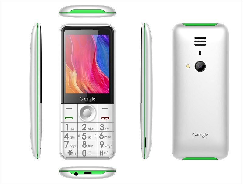 Samgle F5 Flash Wcdma 3G Bar Feature Mobiele Telefoon Speed Dial 2.8 "Kleur Display Zaklamp Whatsapp Grote Toetsenbord telefoon Voor Oudere: Add 32G TF card / White