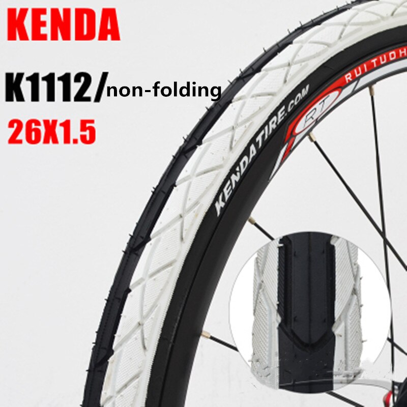 KENDA k1112 bicycle tyre mountain bike 26*1.5/1.75 puncture-proof folding/non-folding bike tire: white  26x1.5