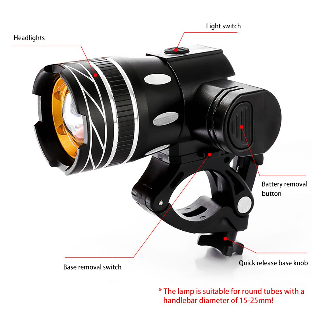 40# 15000lm T6 Led Light Bike/bicycle/light Set Usb Rechargeable Headlight/flashlight Waterproof Zoomable Cycling Lamp For Bike