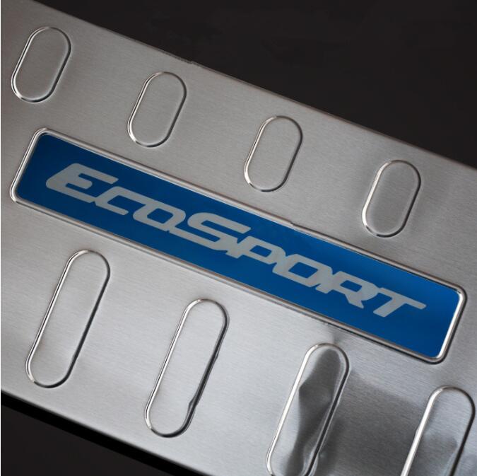 Parachoques trasero de acero inoxidable Protector de alféizar embellecedor de placa de banda de rodadura para Ford Ecosport: 2