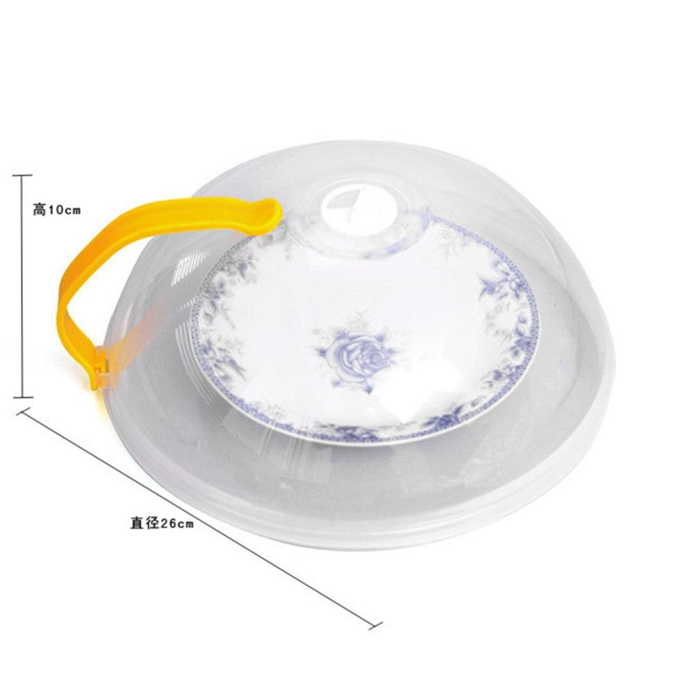Husholdningsmikroovn varmedæksel maddæksel fad tallerken pp låg gennemsigtig anti-stænk låg med farve tilfældig med håndtag
