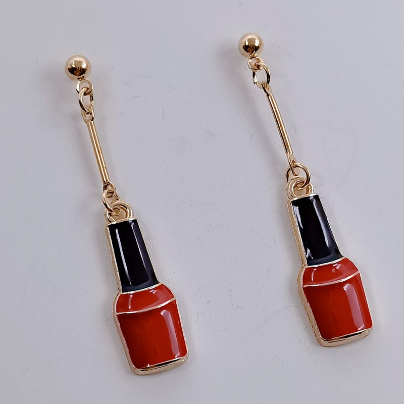 Nagel Salon kunst nagellack emaille ohrringe damen mädchen: Nagel Polieren-rot