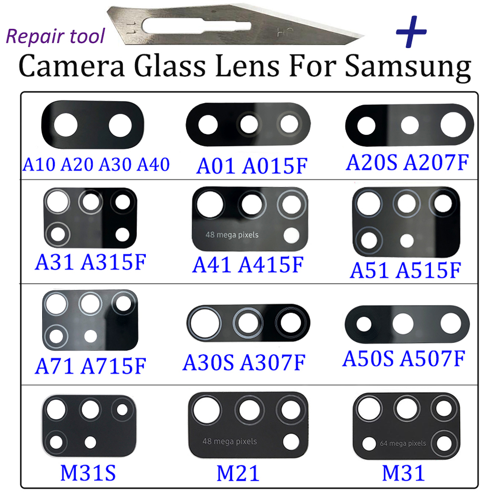 2 sztuk, powrót kamera tylna wymiana szklany obiektyw do Samsung A80 A31 A51 A71 A30S A50S A70S A21S A11 A20 A50 A40 M21 M31 A01 + narzędzia