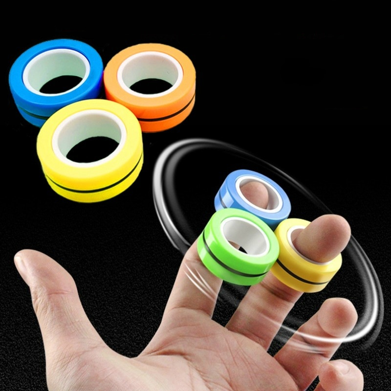 Finger Magnetic Rings Anti-stress Fin Gears Magnetic Rings for Autism ADHD Anxiety Relief Focus Kids Decompression Fidget Toys