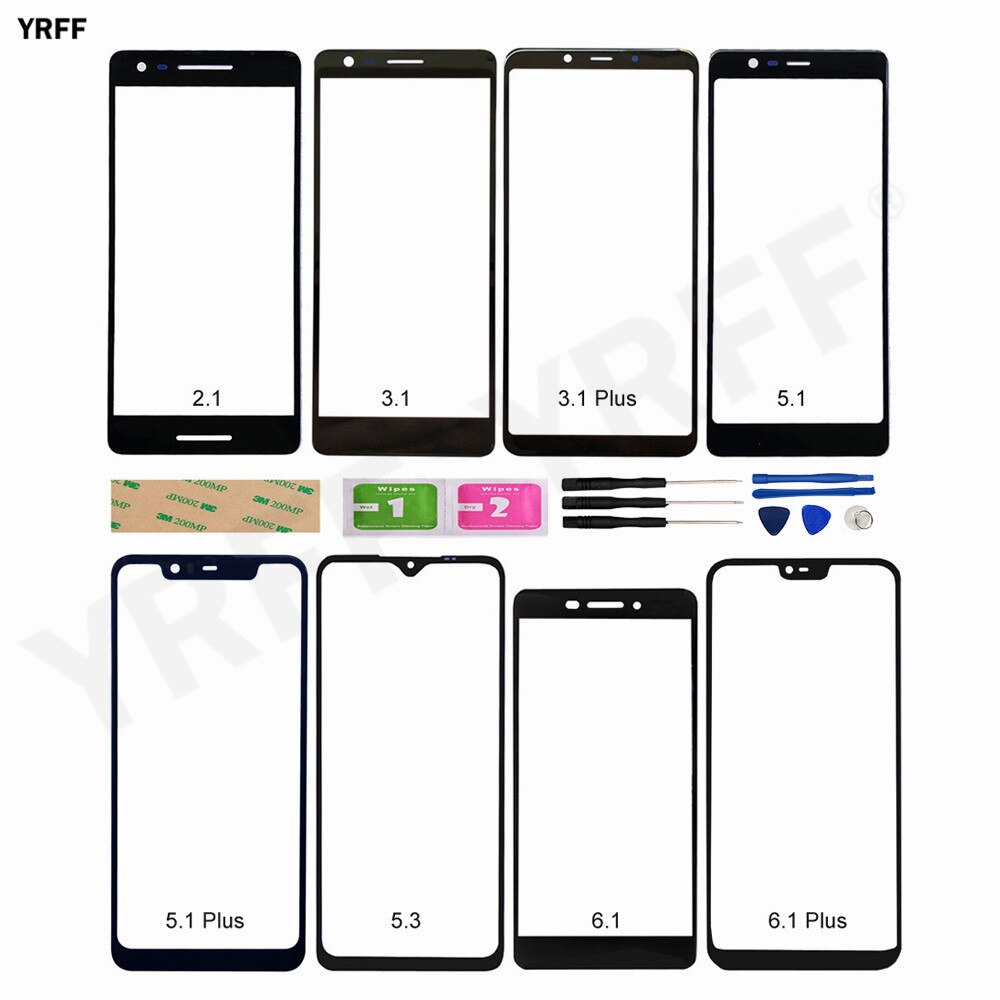 Panneau tactile extérieur en verre pour Nokia 6.1 Plus/5.3/5.1/5.1plus/2.1/3.1 Plus, panneau avant de réparation de téléphone (sans écran tactile)