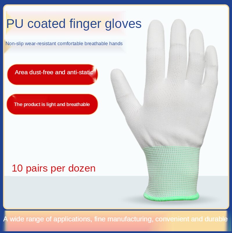 10 pares de guantes de trabajo de revestimiento de seguridad de nitrilo PU guantes con palma revestida guantes de trabajo mecánicos tienen certificado CE EN388