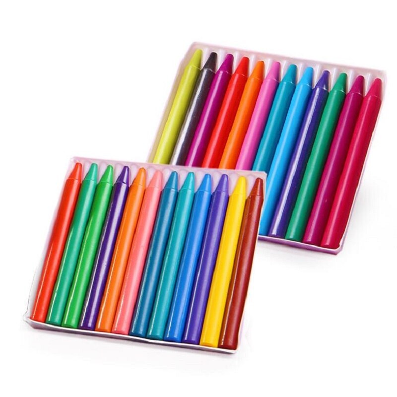 HKYSHP 24 color round crayons safe children food grade materials crayons early education puzzle stationery supplies