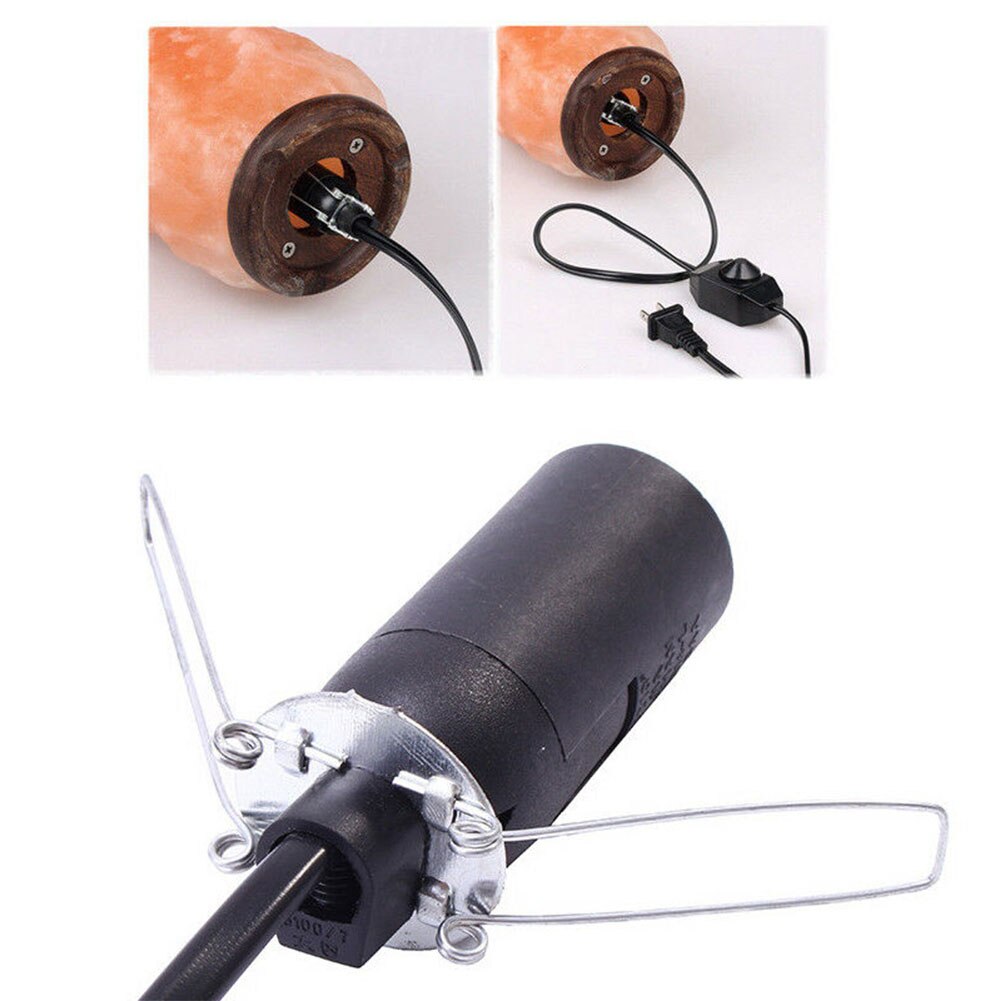 Black Dimmer Power Cable Switch Stable Electric Accessories PVC Salt Lamp Control Home E14 Socket Power Replacement