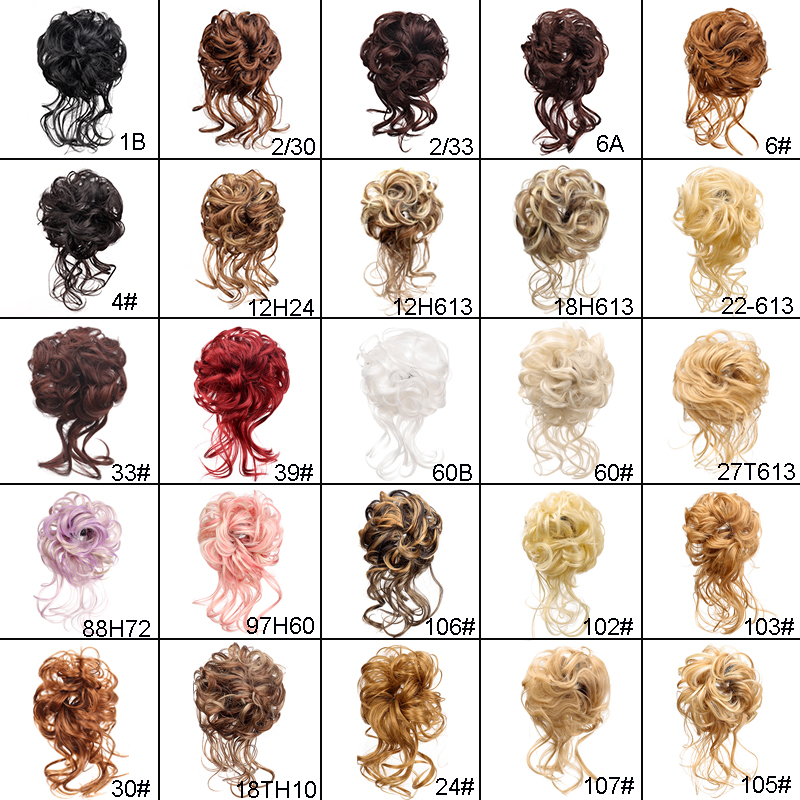 TALANG Synthetic Curly Donut Chignon With Elastic Band Scrunchies Messy Hair Bun Updo Hairpieces Extensions for Women