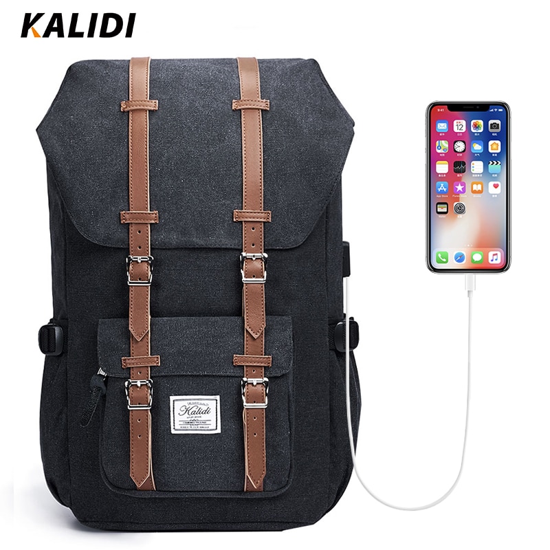 KALIDI mochila portátil 15,6-17,3 pulgadas para adolescentes bolsa de viaje de la escuela mochila informal de cuero 15-17 pulgadas mochila viajes mujeres hombres mochila mujer para hombres Mochila de computadora