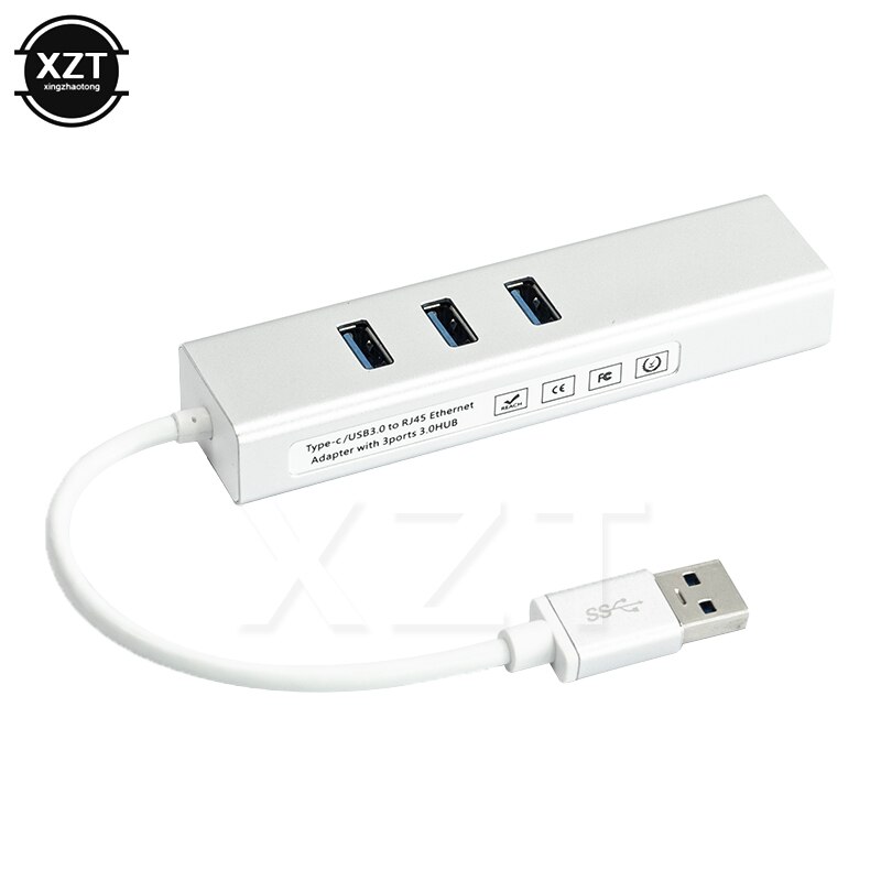 USB 3.0 Ethernet Adapter met 3 Poorten USB 3.0 HUB rj45 Gigabit Ethernet Lan 10/100/1000 Mbps netwerkkaart voor Macbook Laptop