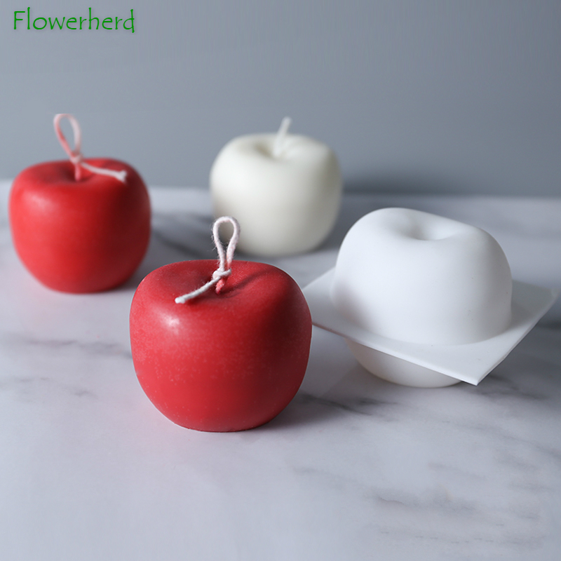 Moldes de silicona para velas de manzana, moldes de silicona para jabón, decoración para de boda, moldes de silicona para jabón, utensilios para tarta, postre de Mousse