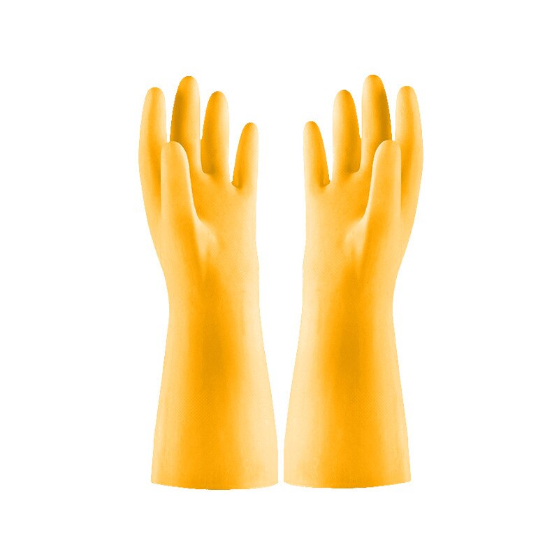 Housework Cleaning Gloves Laundry Waterproof Plastic Leather Household Cleaning Non-Slip Durable Kitchen Dishes And Dishes: S / Brown
