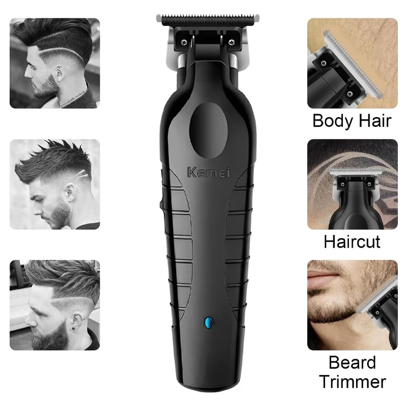 Kemei KM-2299 KM-2024 cortapelos eléctrico inalámbrico para peluquero, cortadora de pelo recargable por USB, Máquina para cortar cabello