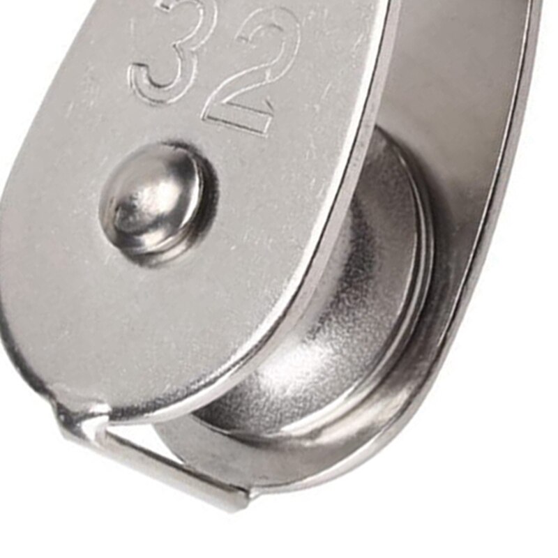 4 Stck M32 Einzelnen Flaschenzug, 304 Edelstahl Rolle Haken, Heben Rad fest Rolle, für Draht Seil beladen