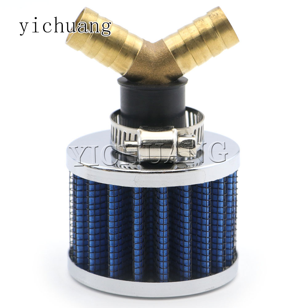 Motorfiets Mini 12mm Universele Filter Voor Koude Lucht High Flow Carterontluchting Auto Accessoires Inlaatluchtfilters: Bruin