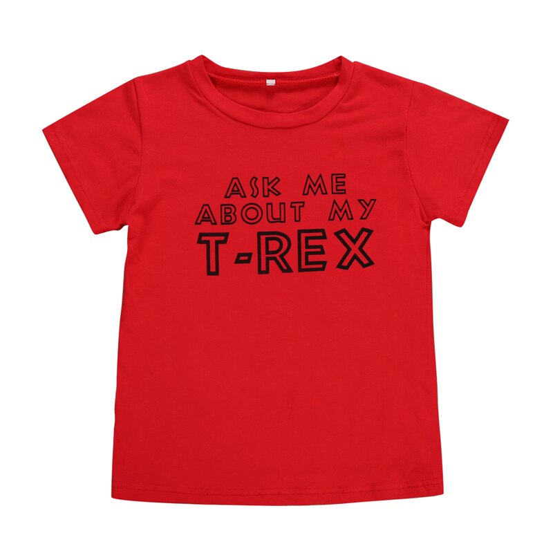Sosocoer dinosaur maskeret børn drenge t-shirt sommer tegneserie dyr dreng t shirt toppe spørg mig om mit t-rex print børnetøj
