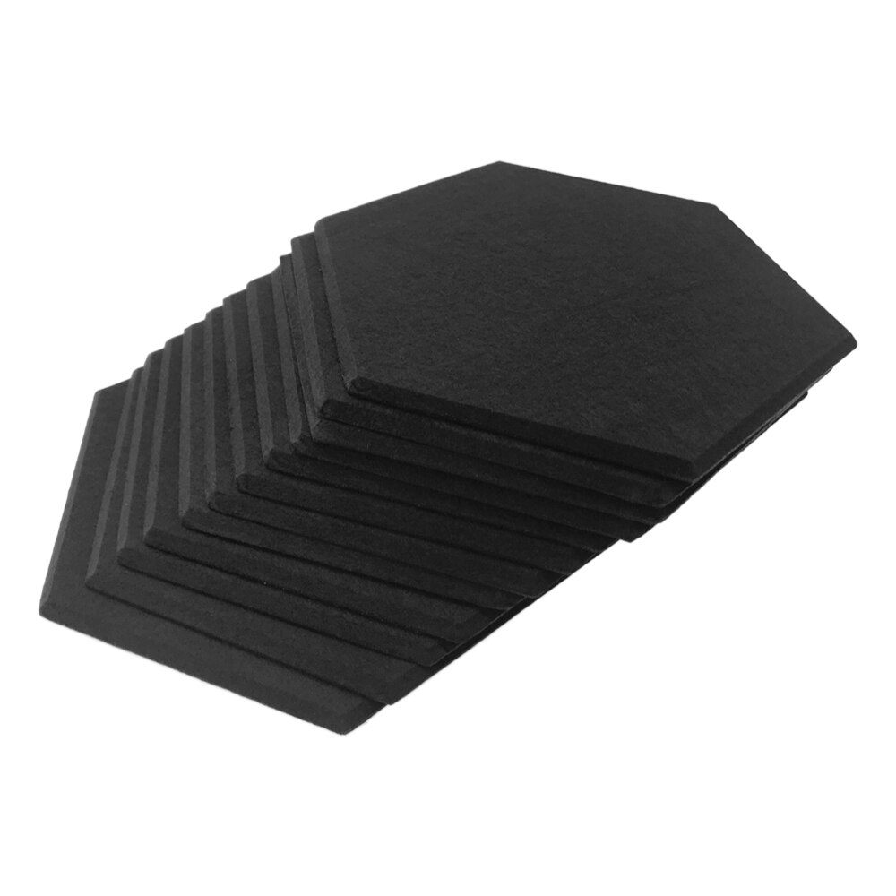 Paneles acústicos de hexagonal, Material de fibra de poliéster, aislamiento acústico e insonorizado, Panel de absorción acústica, 12 Uds.