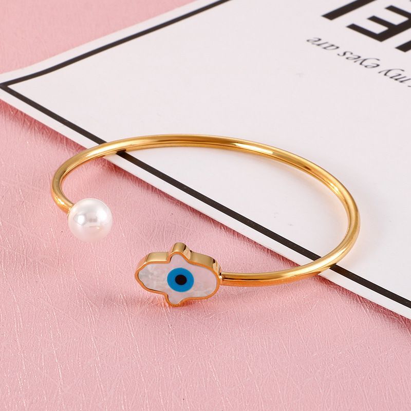 Rustfrit stål djævelens øje armbånd guld/rosa/sølv farve perle kvinde armringe armbånd til smykkefest