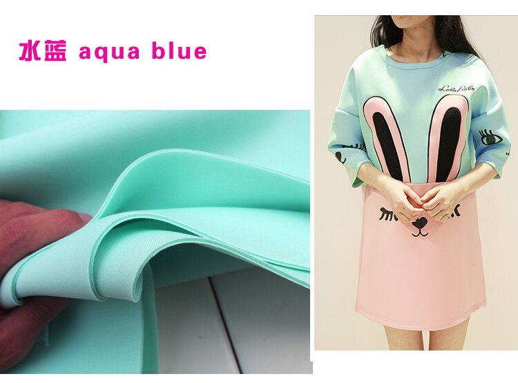 Sandwich spandex stof gebreide stof luchtlaag stof ruimte katoenen rok outfit honkbaljack 60 "breed verkocht per meter