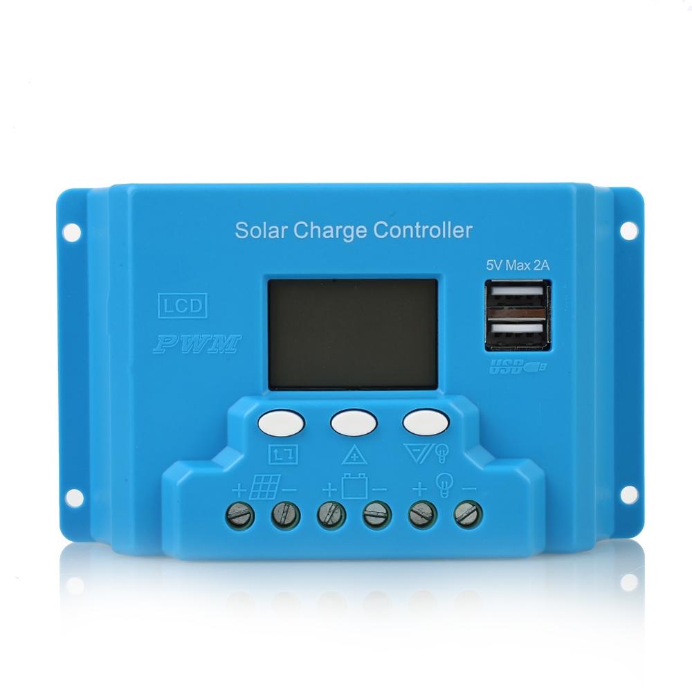 10A LCD Solar Charge Controller DC 12-24v Output Solar Panel Battery Controller Portable Solar System Control Module
