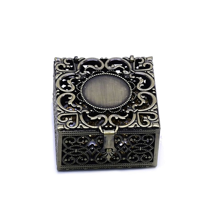 Rozenkrans Bead Box Ketting Metalen Christian Katholieke Religieuze Sieraden Case Opslag Dxaf: 4